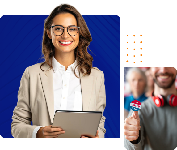 Imagem de um rapaz sorrindo e segurando um caderno